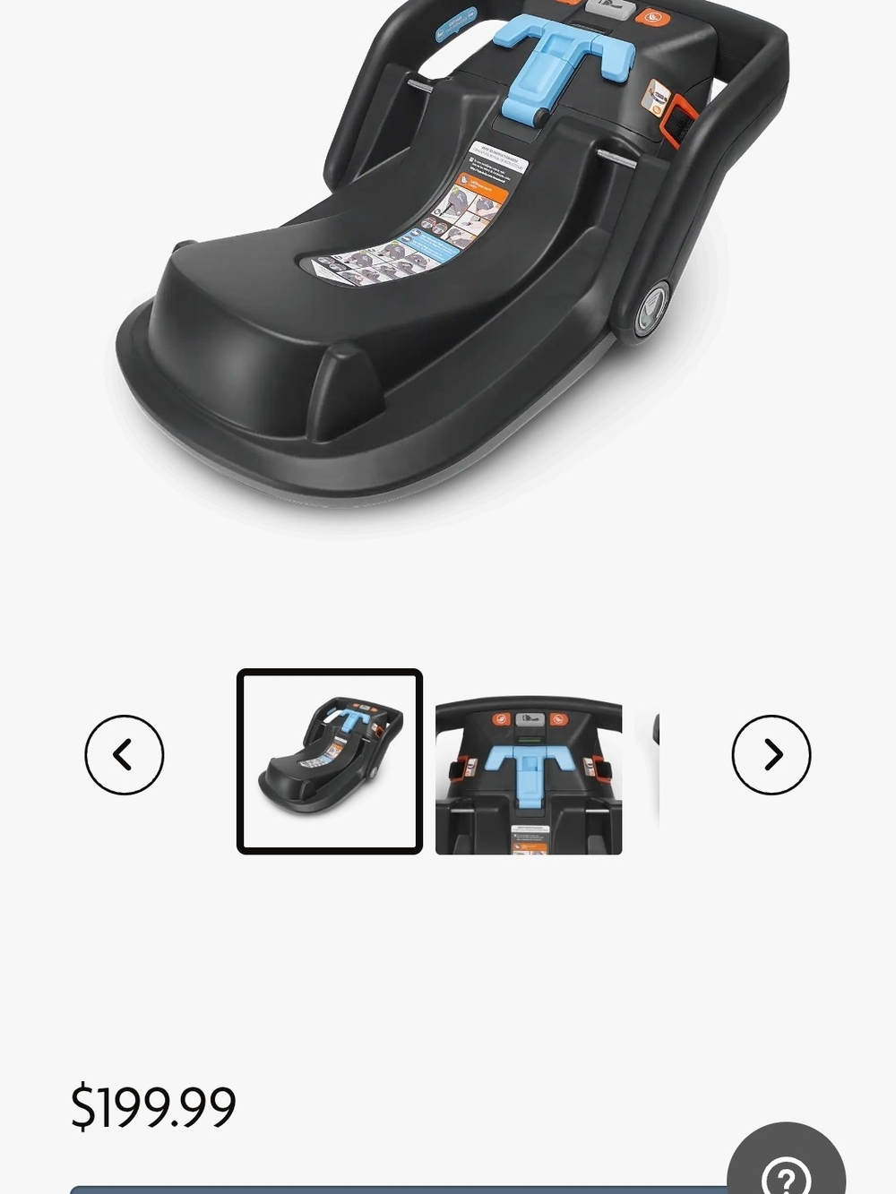 Infant Car Seat Base - Black with Light Blue Release